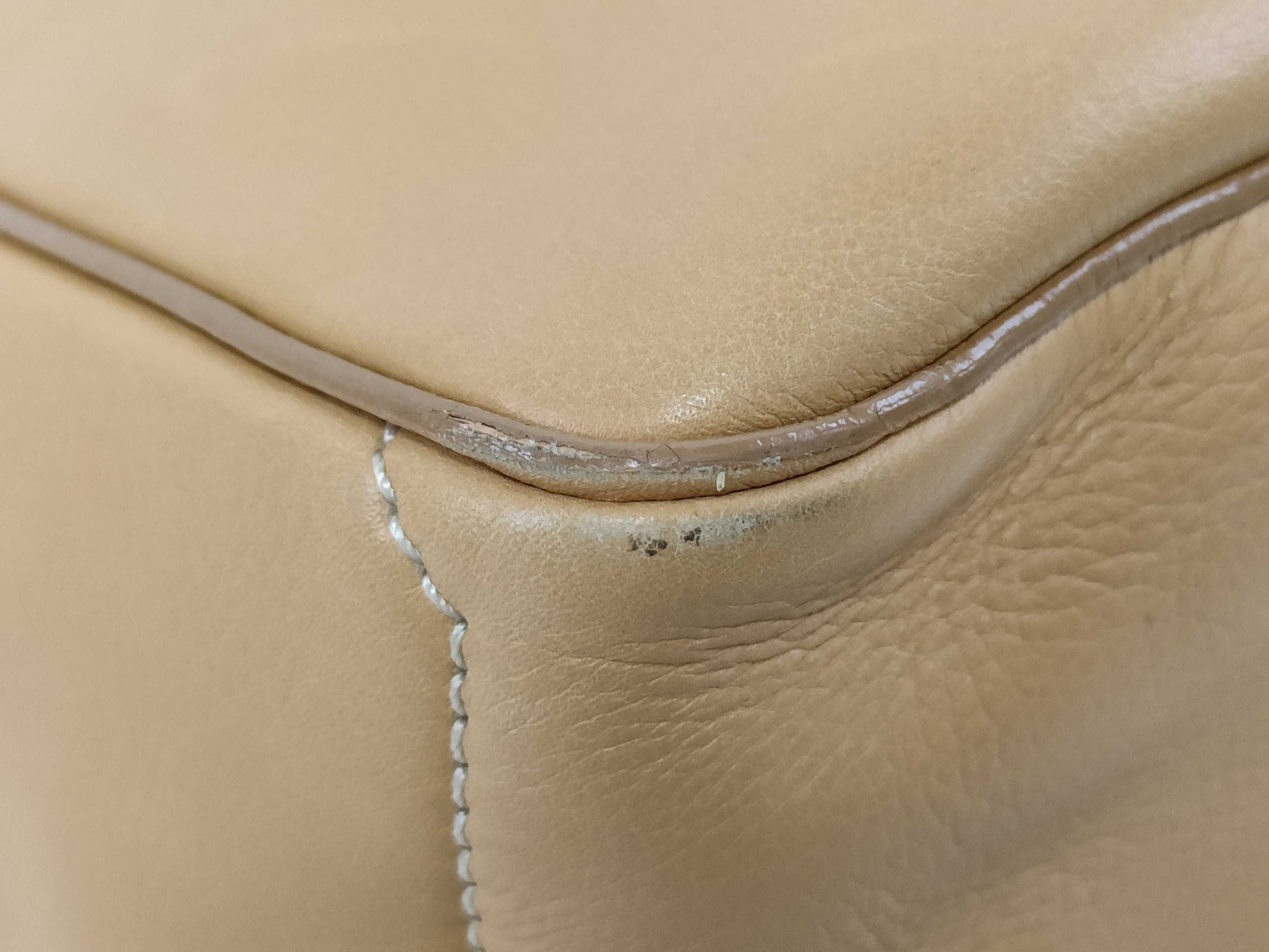 CELINE Leather Hand Beige Handbag