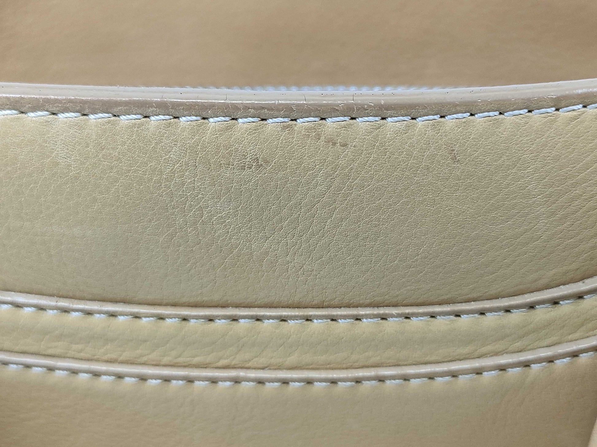 CELINE Leather Hand Beige Handbag