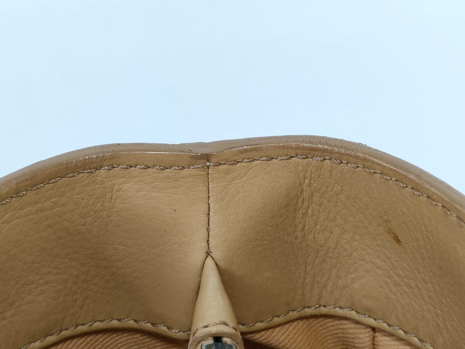 CELINE Leather Hand Beige Handbag