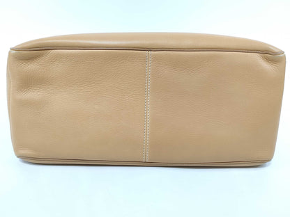 CELINE Leather Hand Beige Handbag