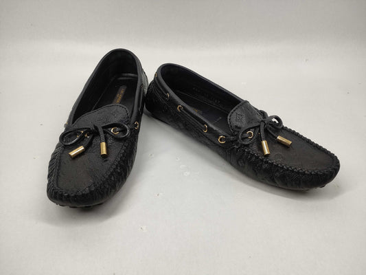 LOUIS VUITTON logo loafers leather shoes loafers