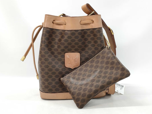 CELINE Drawstring Shoulder Bag with Pouch