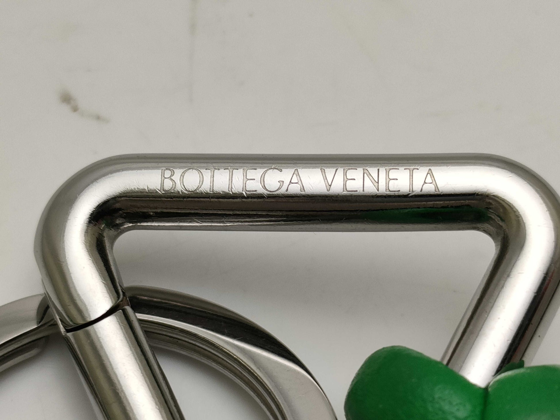 BOTTEGA VENETA Intrecciato/Triangle/Key Ring/Green/Box Key Case/Key Holder
