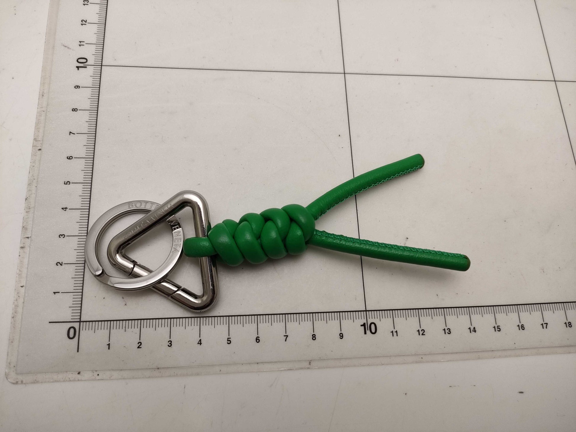 BOTTEGA VENETA Intrecciato/Triangle/Key Ring/Green/Box Key Case/Key Holder