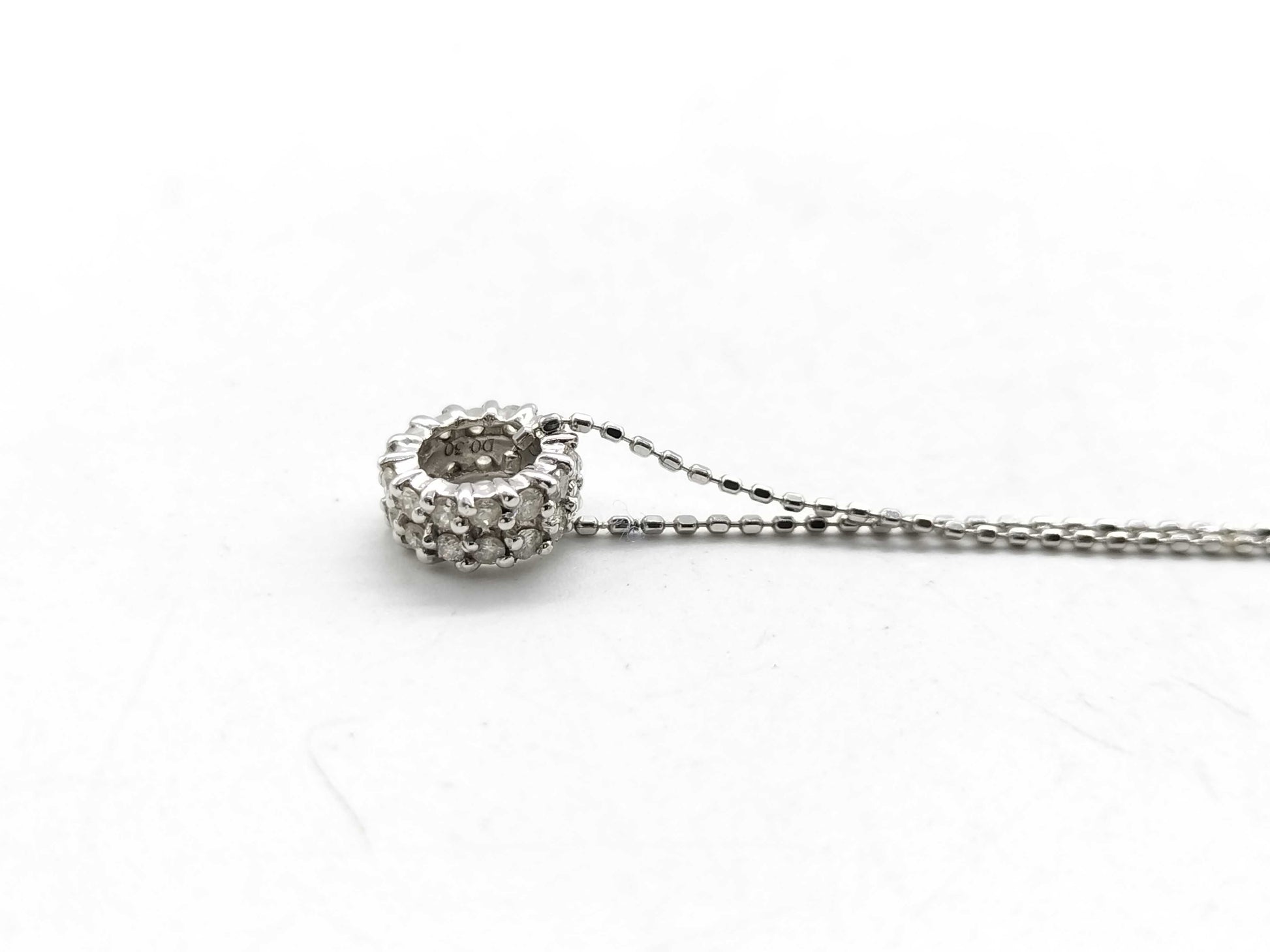 D0.30ct K18WG 2.1g Necklace 