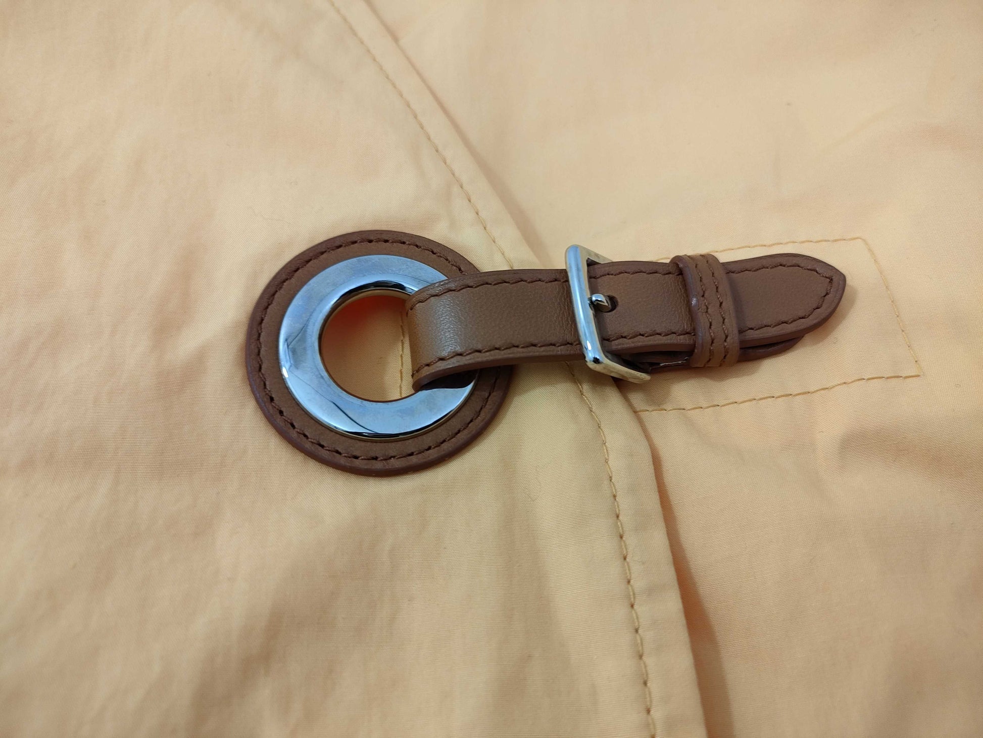 HERMES Wrap Coat with Eyelet Clasp, Cotton, 22SS Coat