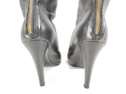 CHANEL Leather Boots with Pearl Other Shoes