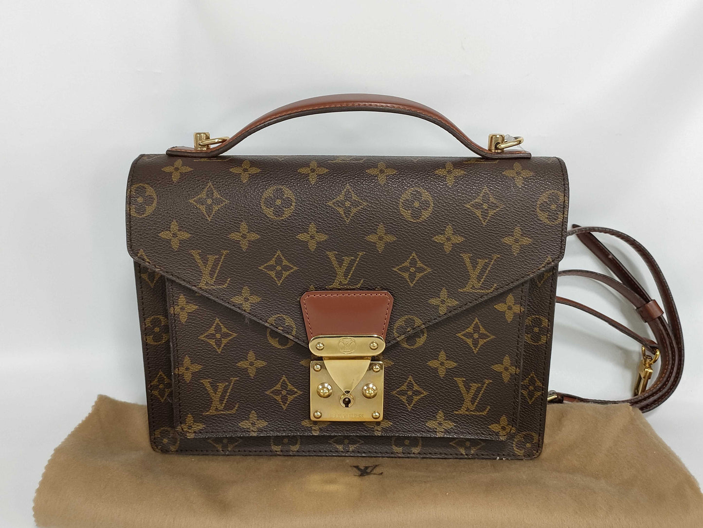 LOUIS VUITTON [Model Number] M51187 Monogram M51185 Monceau ST included, pocket interior is sticky, handbag
