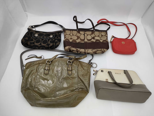 Five beautifully-fitted shoulder bags, including COACH Michael Kors.