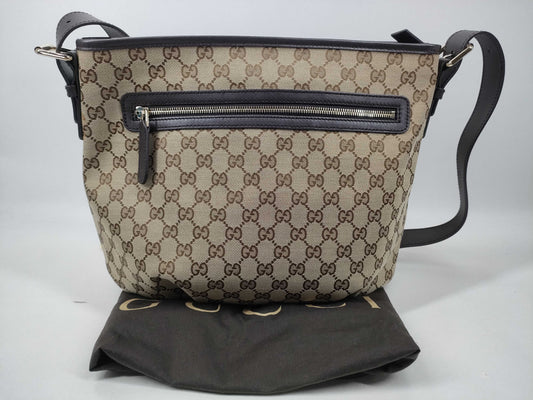 GUCCI GG Canvas 388930 Brown Shoulder Bag
