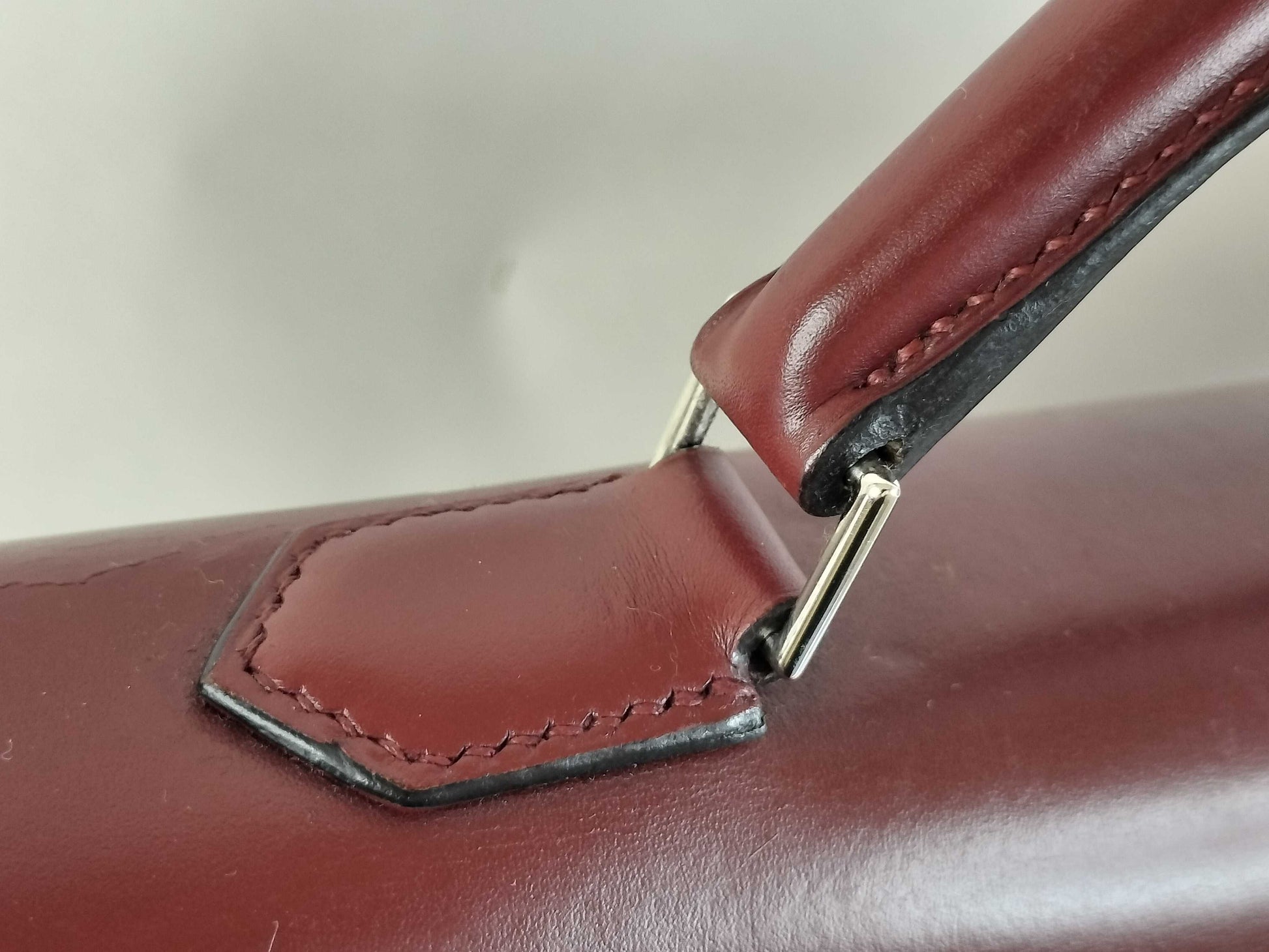 HERMES Kelly Depeche 38 Box Calf Handbag