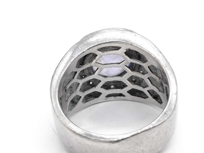 Stainless steel 3.34ct D 0.26ct Pt900 21.1g ring 