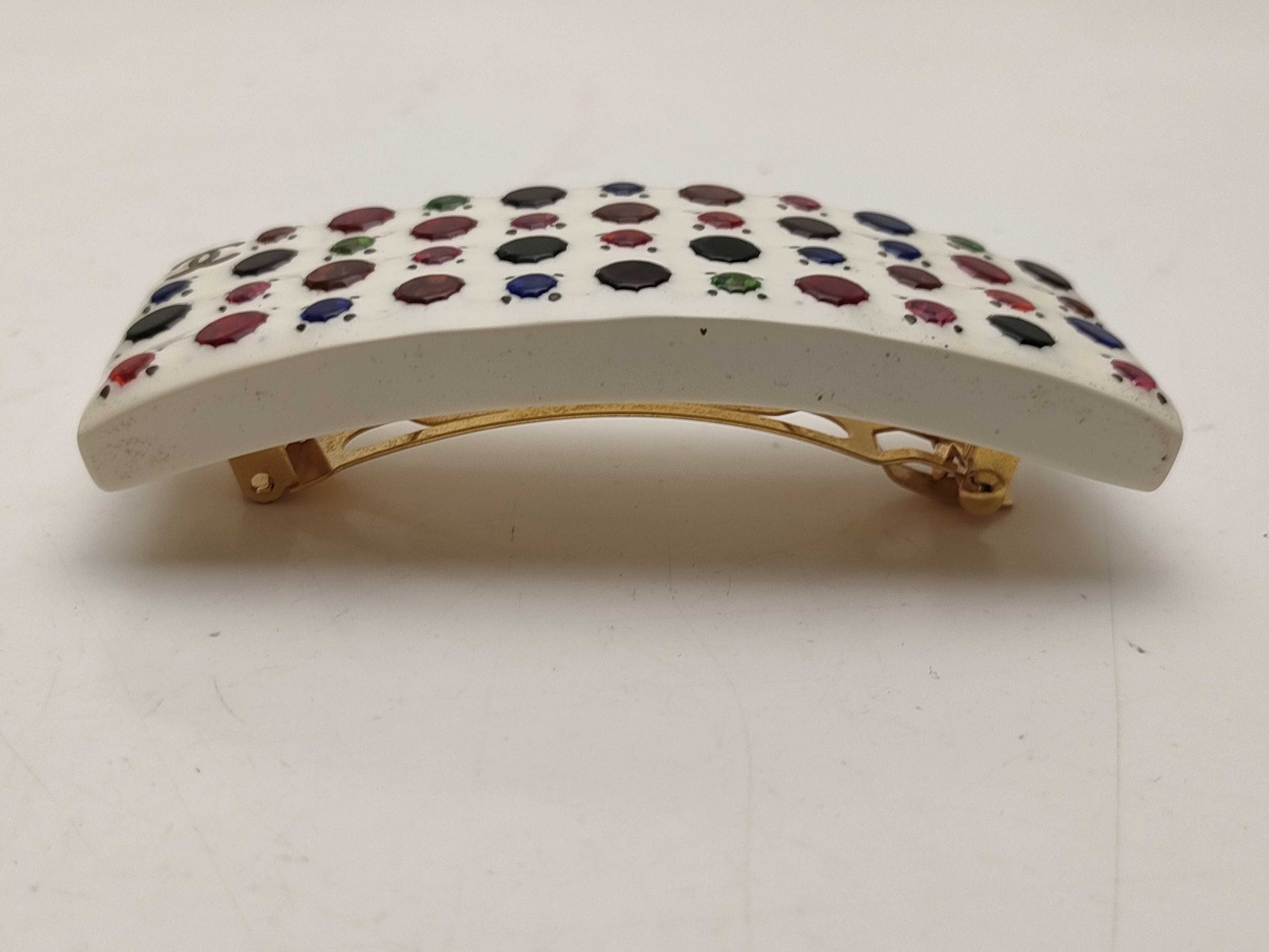 CHANEL 98P Color Stone Barrette Hair Accessory
