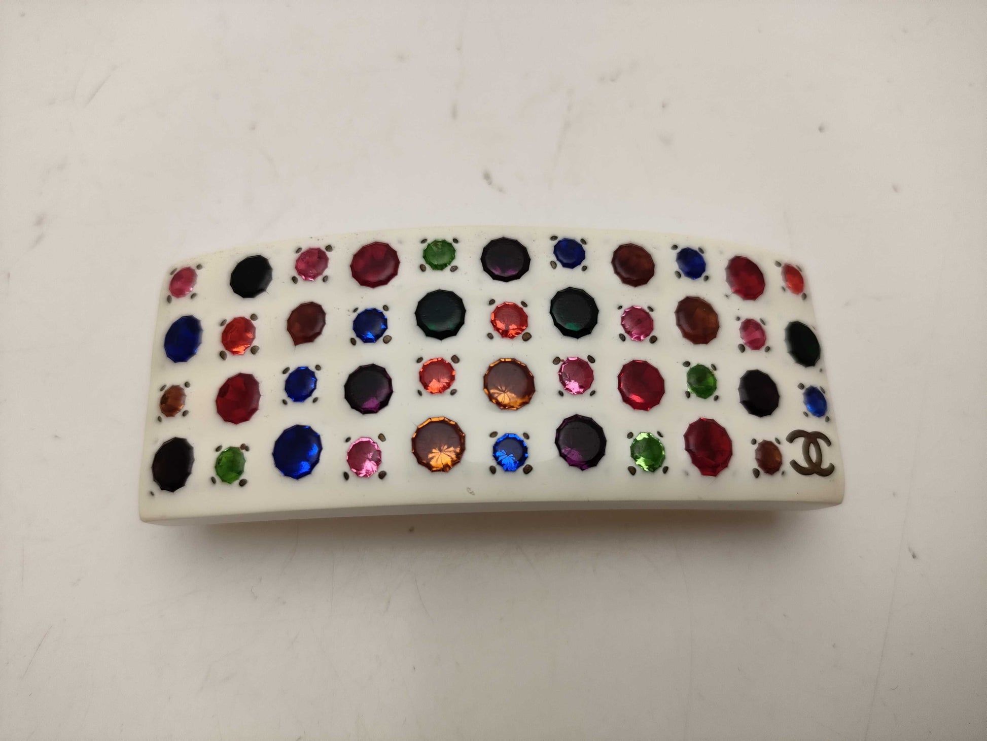CHANEL 98P Color Stone Barrette Hair Accessory