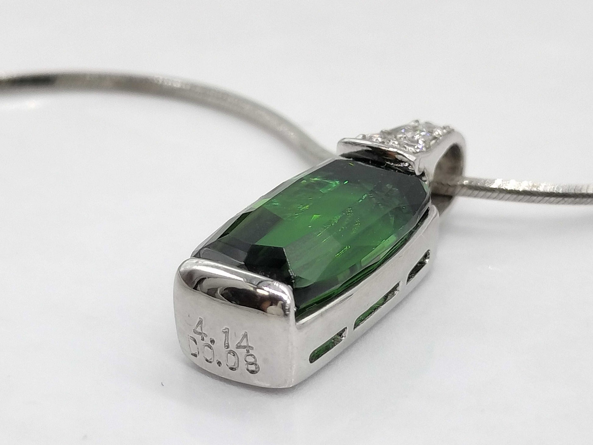 TL 4.14ct D 0.08ct Pt900/Pt850 8.2g Necklace 