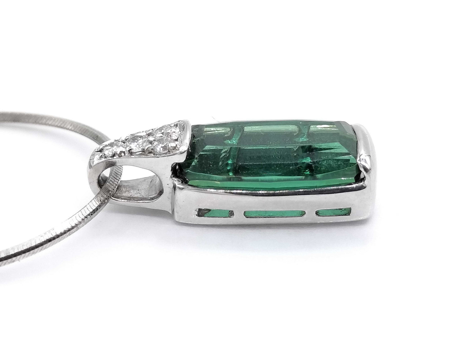 TL 4.14ct D 0.08ct Pt900/Pt850 8.2g Necklace 