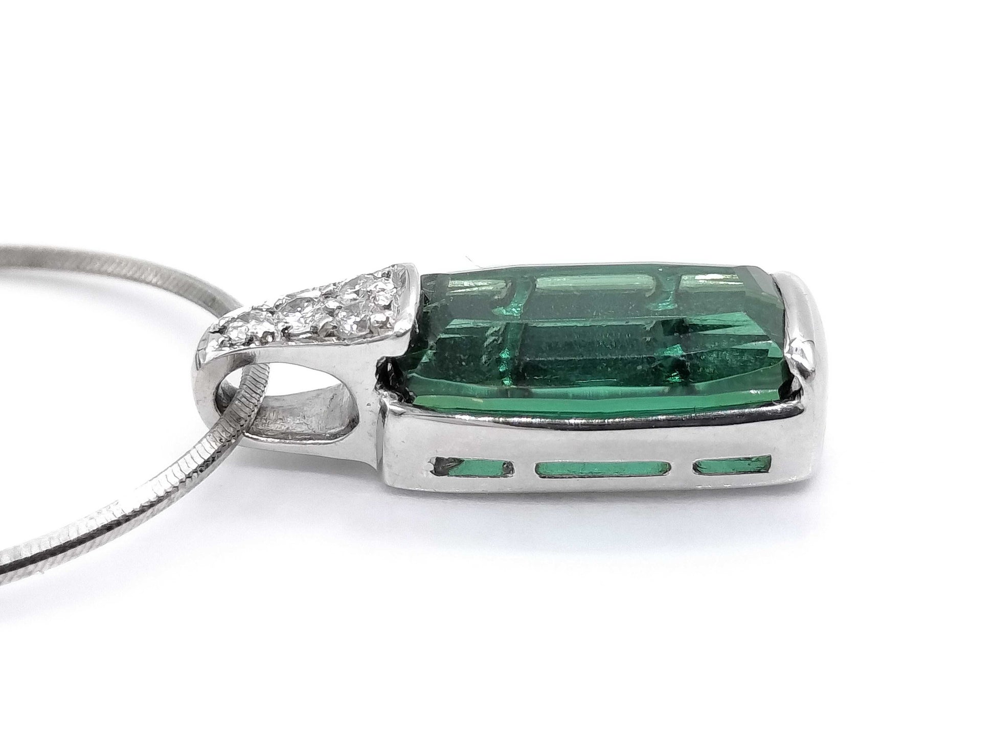 TL 4.14ct D 0.08ct Pt900/Pt850 8.2g Necklace 