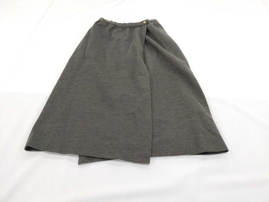 CHANEL Wrap Skirt Gray with Coco Metal Buttons