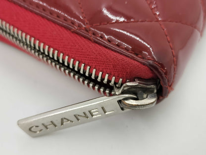 CHANEL Enamel Coco Mark Round Zip Wallet, No. 15