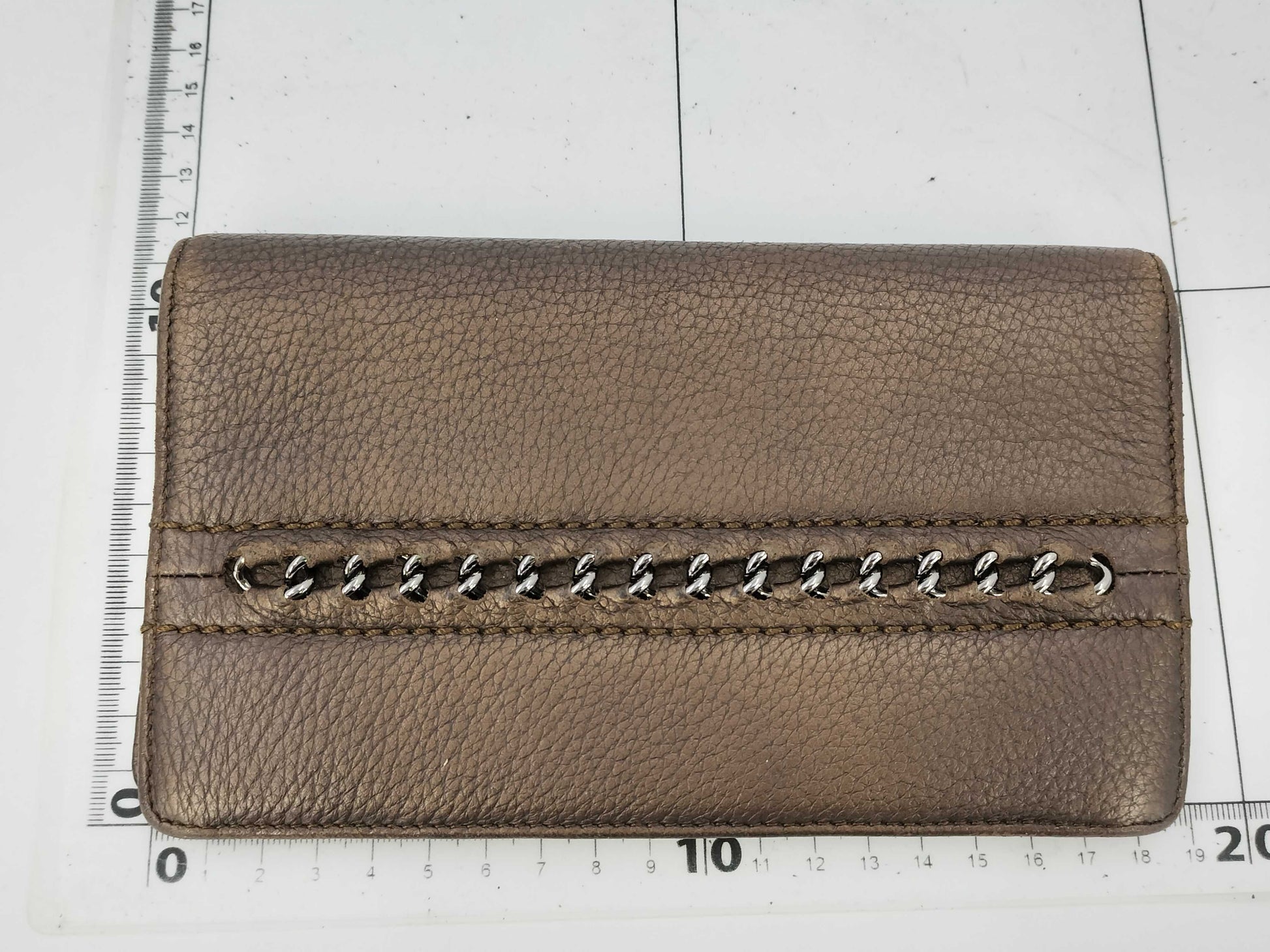 CHANEL Caviar Skin Coco Mark Back with Chain Leather Brown 10 Series Wallet
