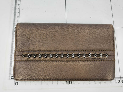 CHANEL Caviar Skin Coco Mark Back with Chain Leather Brown 10 Series Wallet