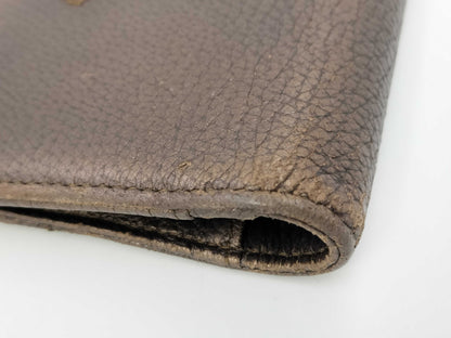 CHANEL Caviar Skin Coco Mark Back with Chain Leather Brown 10 Series Wallet