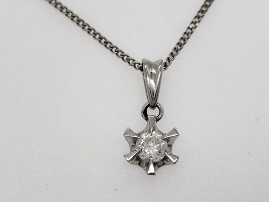 D 0.25ct Pt900/Pt850 3.2g Necklace 