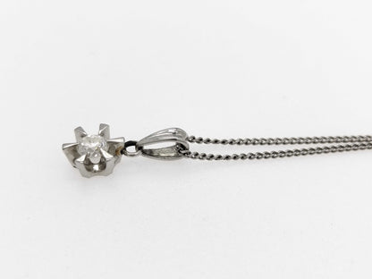 D 0.25ct Pt900/Pt850 3.2g Necklace 