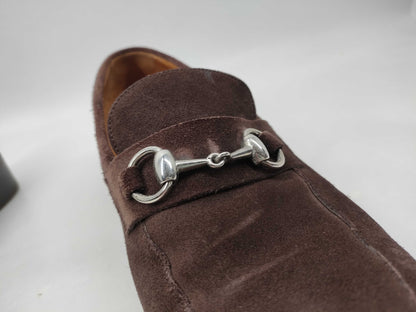 GUCCI Suede Horsebit Loafers