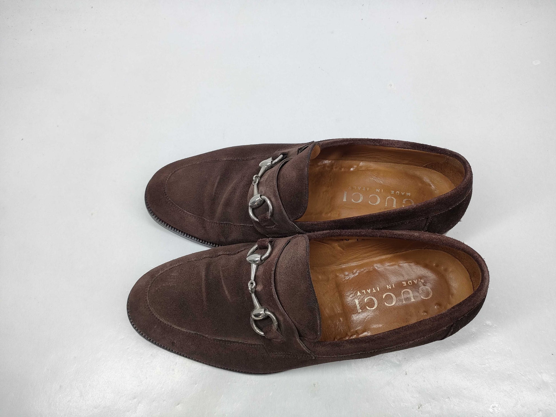 GUCCI Suede Horsebit Loafers