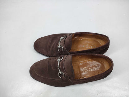 GUCCI Suede Horsebit Loafers