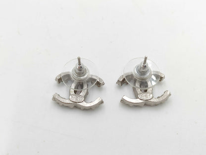 CHANEL Coco Mark Rhinestone C17 V Earrings