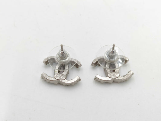 CHANEL Coco Mark Rhinestone C17 V Earrings