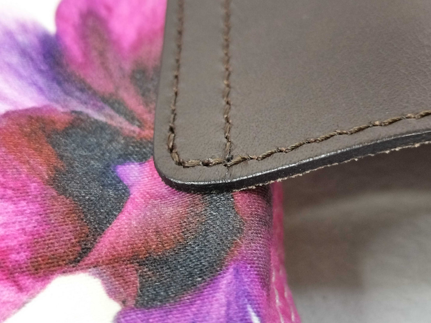 LONG CHAMP Le Pliage Floral Print Nylon and Leather Tote Bag