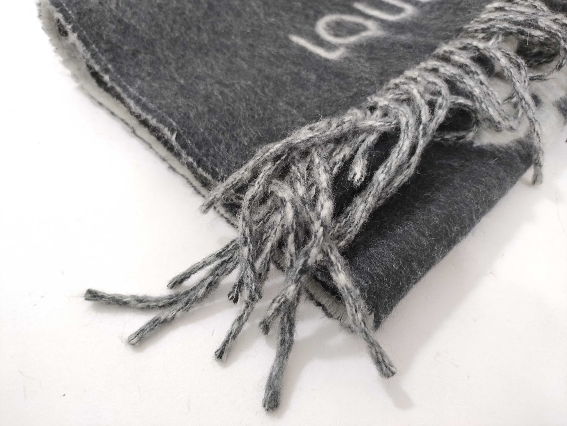 LOUIS VUITTON Monogram Cashmere Scarf Black Scarf