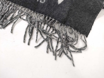 LOUIS VUITTON Monogram Cashmere Scarf Black Scarf