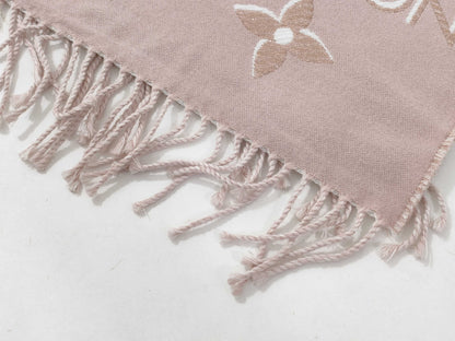 LOUIS VUITTON Monogram Logo Scarf Pink Lamé Scarf