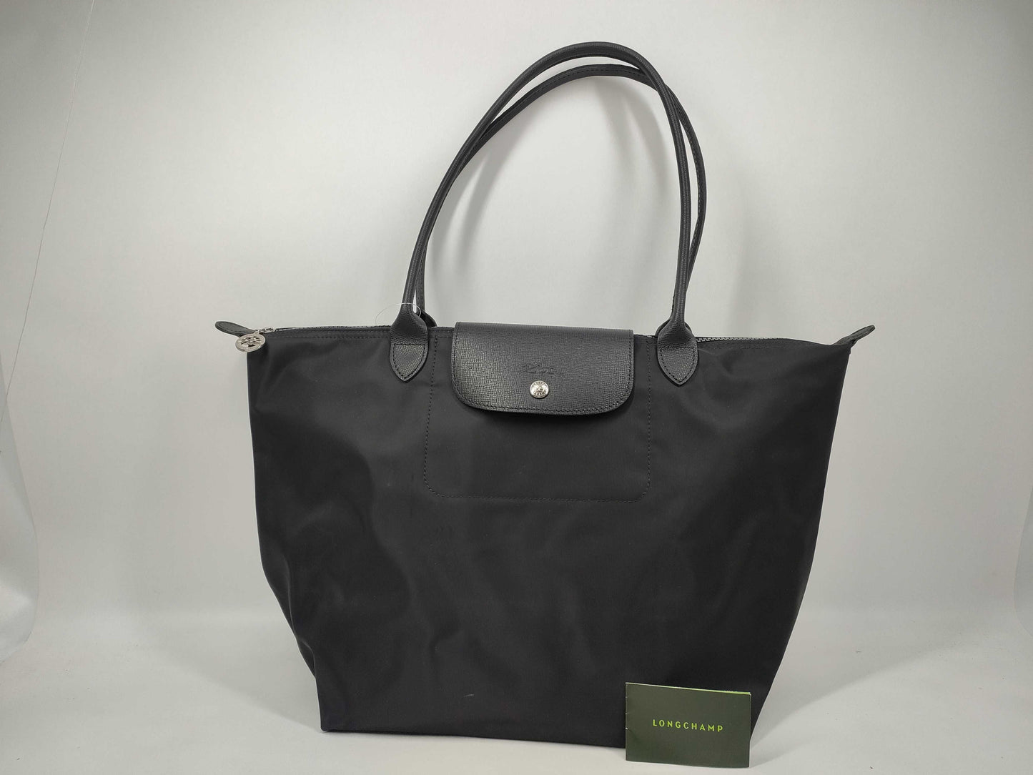 LONG CHAMP Pliage Nylon Black Tote Bag