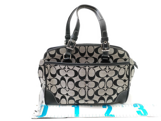 COACH Signature Canvas and Leather Fringe Charm 6828 Handbag