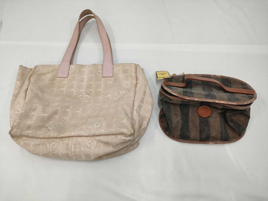 CHANEL Fendi Zucca 2-piece handbag