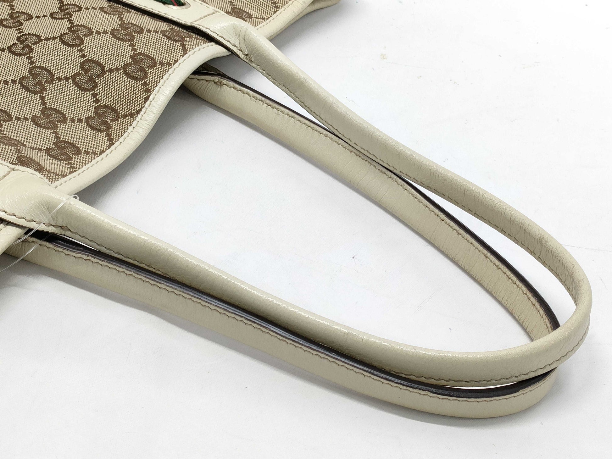 GUCCI 163805 GG Canvas Princess White Tote Bag