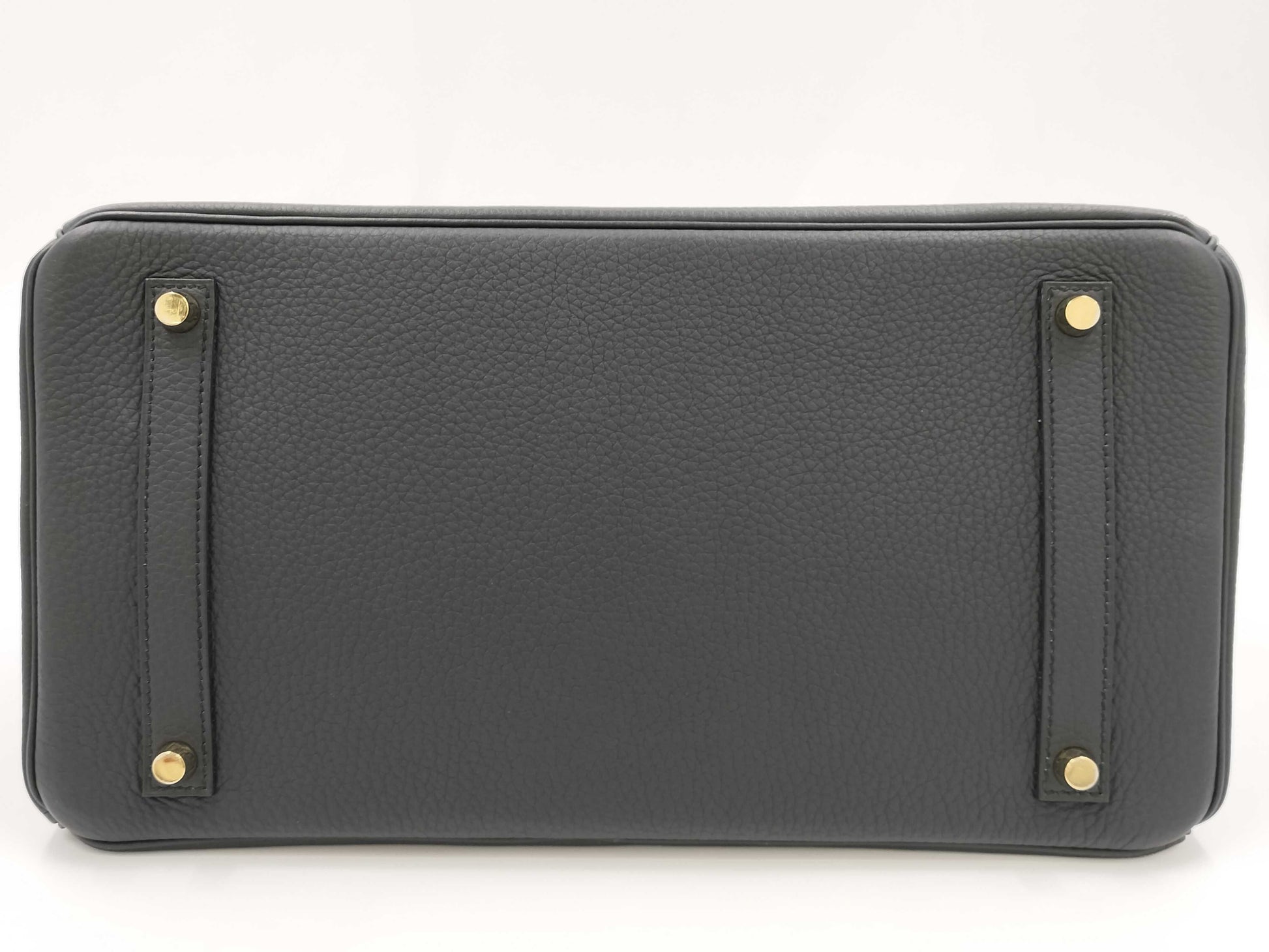 HERMES Birkin 35 handbag with GD hardware, dark gray, unclear year of manufacture stamp