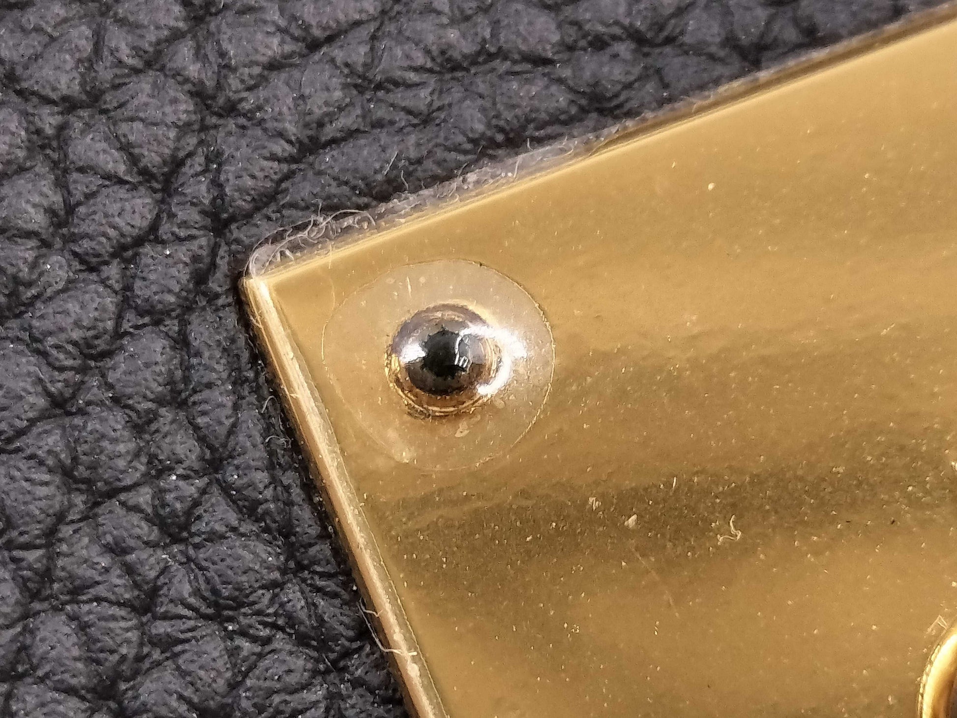 HERMES Birkin 35 handbag with GD hardware, dark gray, unclear year of manufacture stamp