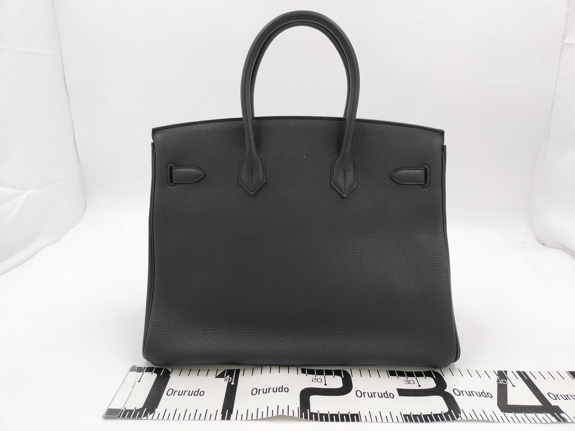 HERMES Birkin 35 handbag with GD hardware, dark gray, unclear year of manufacture stamp