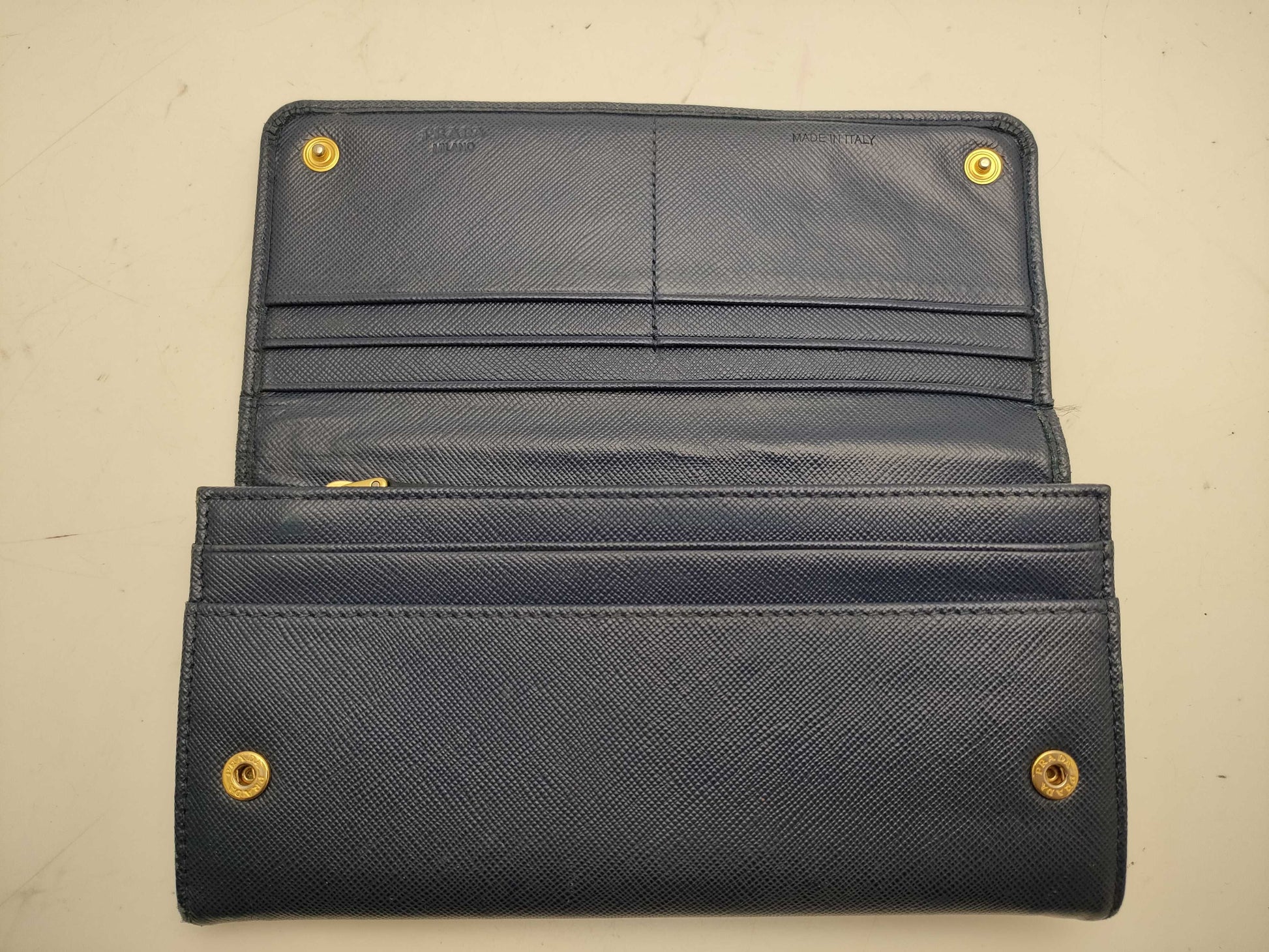 PRADA Saffiano Ribbon Round Long Wallet