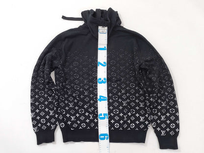 LOUIS VUITTON Monogram Gradient Hoodie Black Top