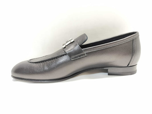 HERMES Paris Moccasin/Black Loafers