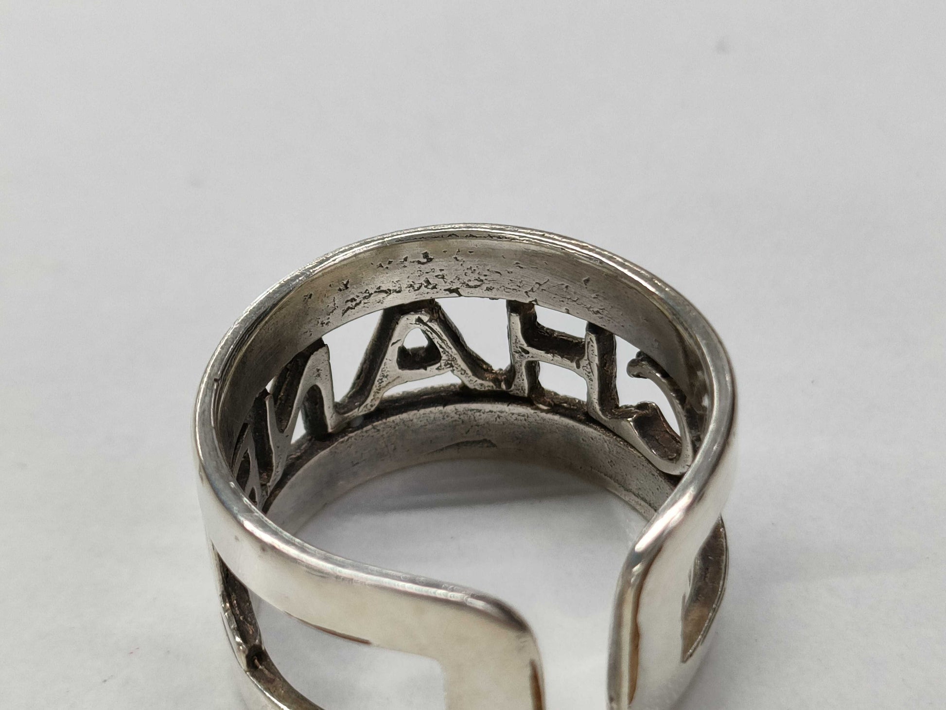 CHANEL Silver Logo Ring
