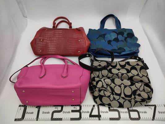 COACH Signature Handbags: 2 Samantha Thavasa bags and 1 Marc Jacobs bag. Total of 4 handbags.