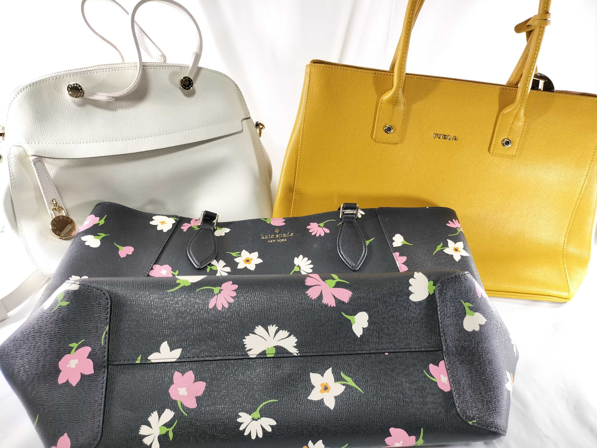 2 FURLA bags and 1 Kate Spade tote bag